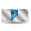 NCAA Fort Lewis Skyhawks Laser Inlaid Metal License Plate Tag, Silver view 1