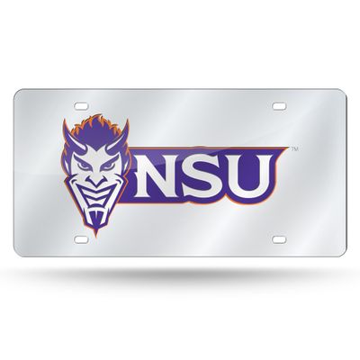 NCAA Northwestern State Demons Laser Inlaid Metal License Plate Tag, Silver