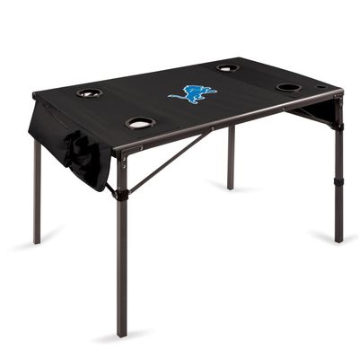 NFL Detroit Lions Travel Table with Digital Print, One Size, Black