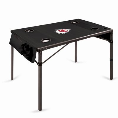 NFL Kansas City Chiefs Travel Table with Digital Print, One Size, Black
