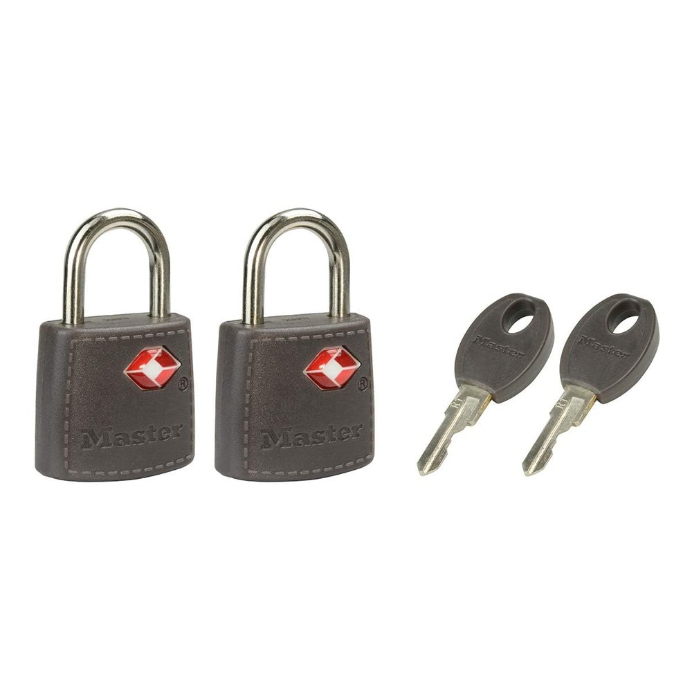 Master Lock 4695EURTAST Pack of 2 TSA Approved Aluminum Luggage Padlock, Random Color, 1.5 x 0.9 x 0.4 inch