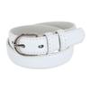 CTM Kid's Leather 1 inch Basic Dress Belt, Xlarge, White view 1