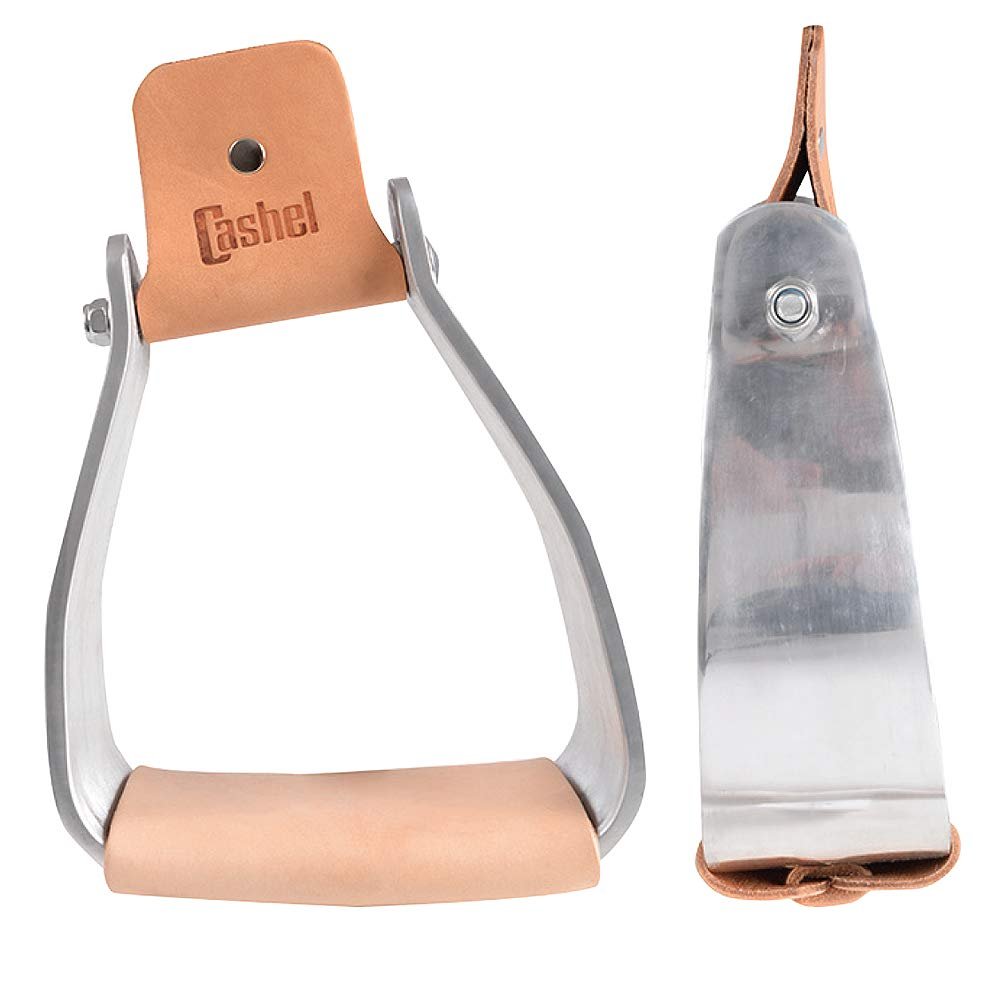 Cashel 3 in Horse Stirrups Pair Leather Covered Slanted Aluminum