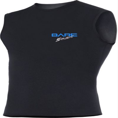 BARE 3MM Men's Hooded Vest: Added Warmth Under Any Full Wetsuit, Black 2XL