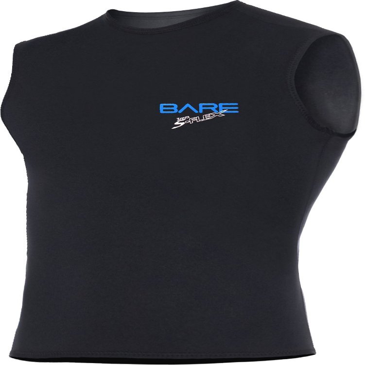 BARE 3MM Men's Hooded Vest: Added Warmth Under Any Full Wetsuit, Black 2XL