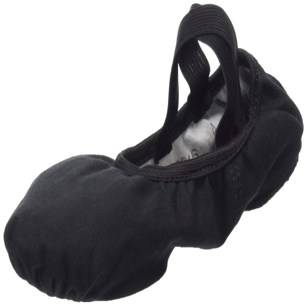 Wide Width Canvas Ballet Shoes, Black SD16
