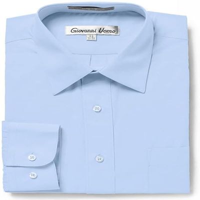 Gentlemens Collection Men's 1909 Long Sleeve Regular Fit Dress Shirt - Light Blue - 15 4-5