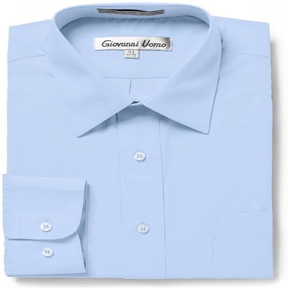 Gentlemens Collection Men's 1909 Long Sleeve Regular Fit Dress Shirt - Light Blue - 15 4-5