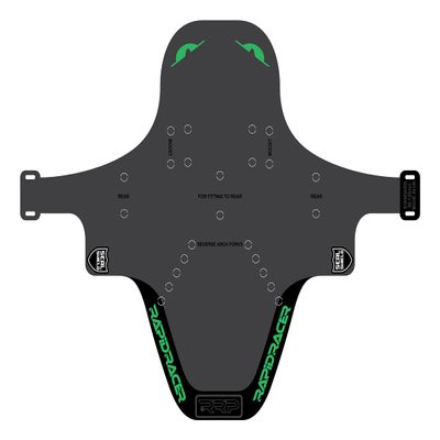 RRP Rapid Racer Products Unisex Enduroguard Mudguard, Black/Green, S UK