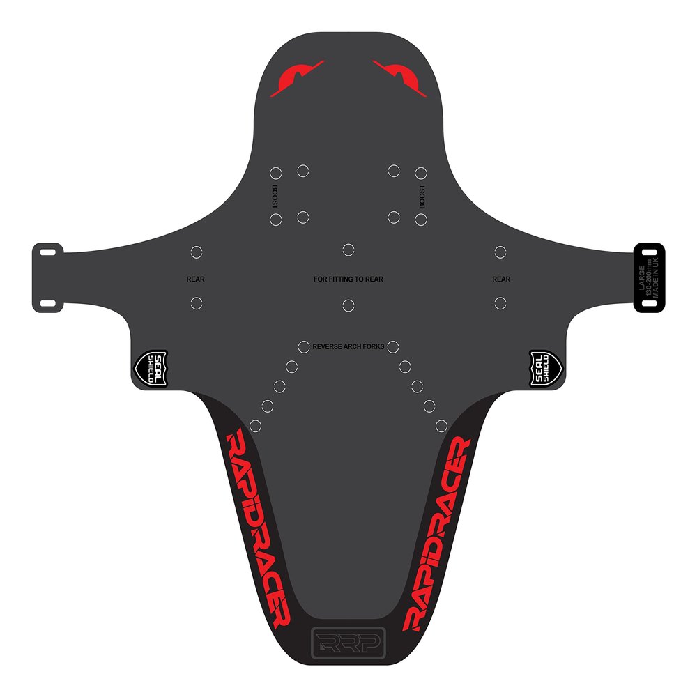RRP Unisex's Enduro Mudguard, Black/Red, Large