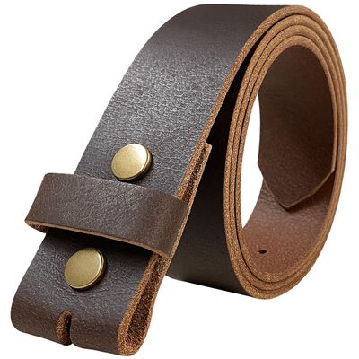 Belts.com One Piece Full Grain Buffalo Leather Replacement Strap 1-1/2" wide (Brown, 40)