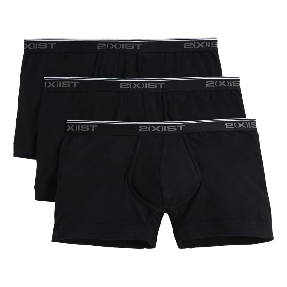 2(x)ist men's Cotton Stretch 3 Pack Jock Strap, Small, Black/Black/Black