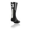Twin City Player ID Sock (Single Sock) Graphite/Black/White Medium view 1