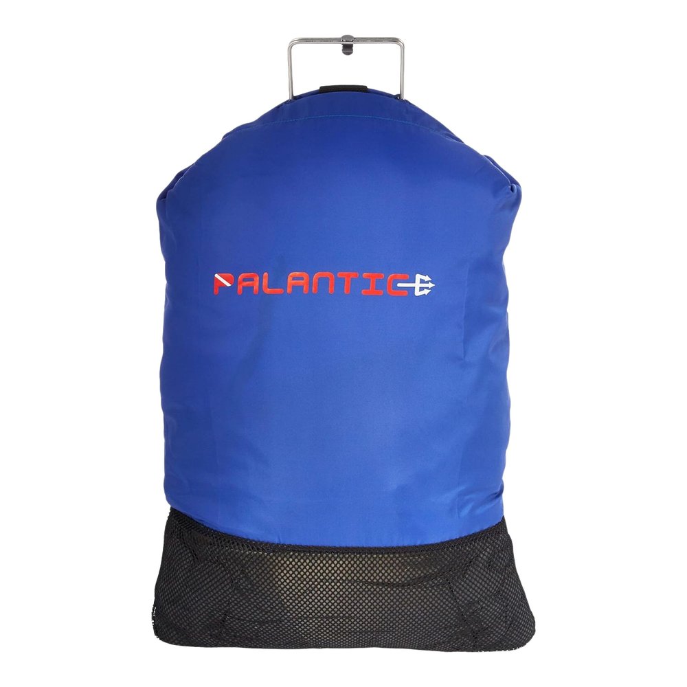 Palantic Lobster Catch Gear Nylon Game Bag Net with Stainless Steel Handle, 27"x17.5", Durable & Lightweight, Easy Clip Closure for and Fish Catching (Blue)