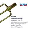 Scuba Choice 3-Prong Spearfishing Harpoon Tip 8mm Stainless Steel  Chrome Gold Barbed Fork Spearhead for Precision, Accuracy & Durability, 5" x 2" Threaded - Efficient Underwater Hunting Fishing view 2