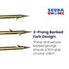 Scuba Choice 3-Prong Spearfishing Harpoon Tip 8mm Stainless Steel  Chrome Gold Barbed Fork Spearhead for Precision, Accuracy & Durability, 5" x 2" Threaded - Efficient Underwater Hunting Fishing view 3
