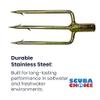 Scuba Choice 3-Prong Spearfishing Harpoon Tip 8mm Stainless Steel  Chrome Gold Barbed Fork Spearhead for Precision, Accuracy & Durability, 5" x 2" Threaded - Efficient Underwater Hunting Fishing view 4