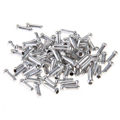 TOMOUNT 100x Bicycle Bike Shifter Brake Cable Tips Caps End Crimp Silver