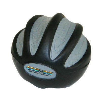 Digi-Squeeze Hand Exerciser [Set of 2] Resistance/Color: Extra Firm/Black, Size: Large