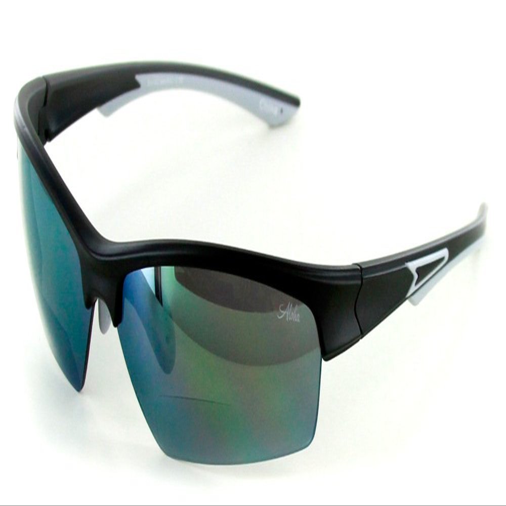 Aoha Eyewear Stone Creek MX2 Mens Bifocal Sunglasses with Mirror Lenses (Black 3.00)