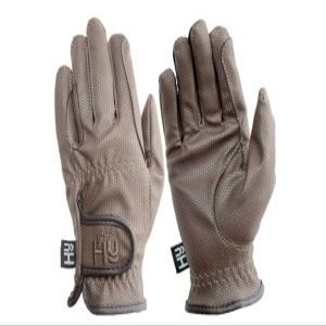 Hy5 Pro Competition Horse Riding Gloves - Brown - Large