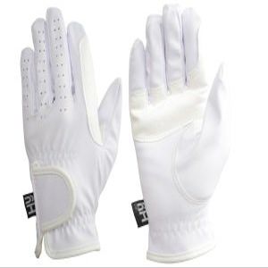 Hy5 Synthetic Leather Horse Riding Gloves - White - Extra Large