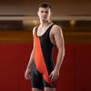 Matman USA The Chest Sweep Men's & Boy's Wrestling Weightlifting Singlet (Black/Orange, XX-Large) view 2