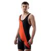 Matman USA The Chest Sweep Men's & Boy's Wrestling Weightlifting Singlet (Black/Orange, 4X-Small) view 1