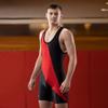 Matman USA The Chest Sweep Men's & Boy's Wrestling Weightlifting Singlet (Black/Red, X-Large) view 2