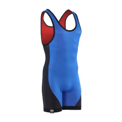 Matman USA The Hi Cut Men's & Boy's Reversible Wrestling Singlet Freestyle Greco Roman Folkstyle Blue/Red Made in U.S.A. (Royal/Red, X-Large)