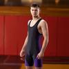 Matman USA The Illinois Men's & Boy's Wrestling Weightlifting Singlet (Black/Purple, 2XL) view 2