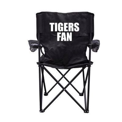 VictoryStore Tigers Fan Black Folding Camping Chair with Carry Bag