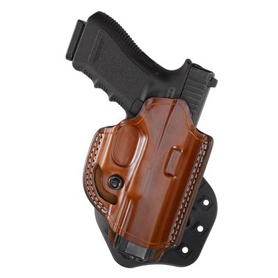 Aker Leather 268A FlatSider XR19 Open Top Paddle Holster for S&W M&P 9/40 Compact, Tan, Right Hand