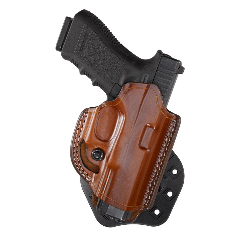 Aker Leather 268A FlatSider XR19 Open Top Paddle Holster for S&W M&P 9/40 Compact, Tan, Right Hand