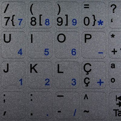 PORTUGUESE NOTEBOOK NON-TRANSPARENT Silver KEYBOARD DECALS