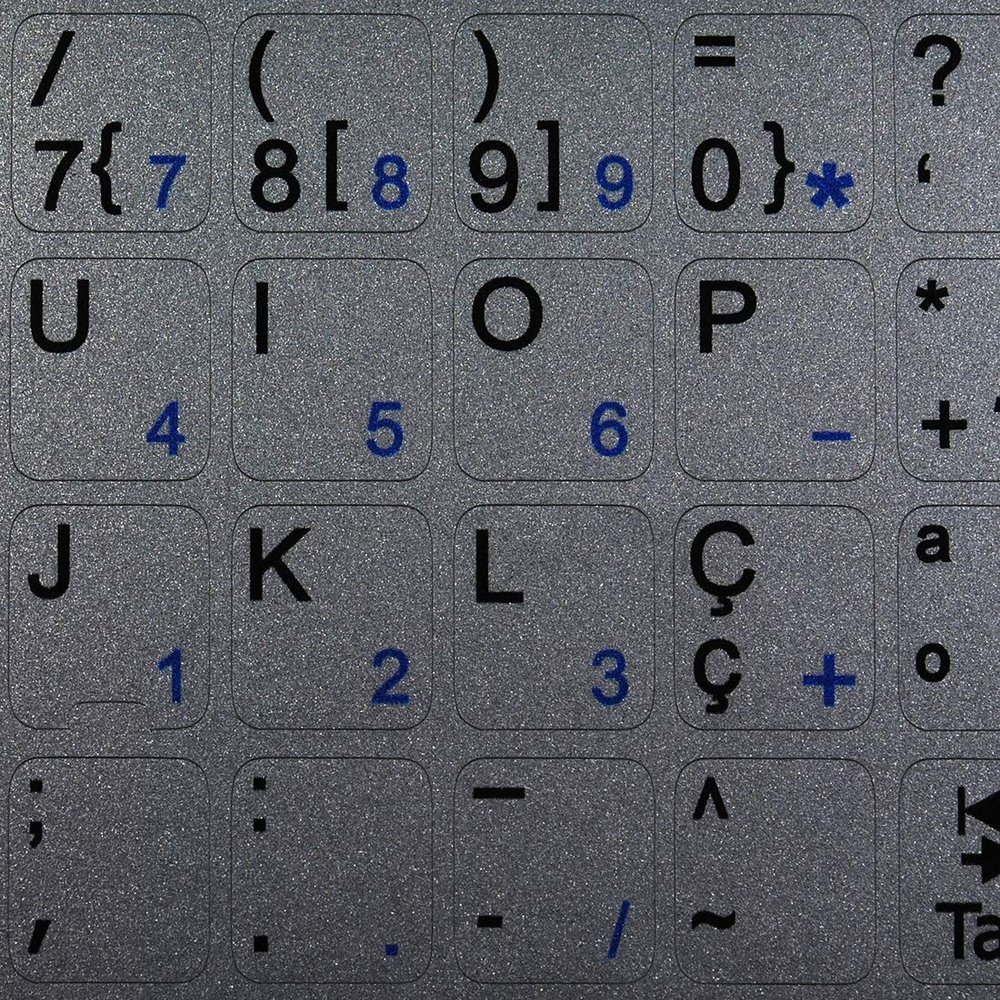 PORTUGUESE NOTEBOOK NON-TRANSPARENT Silver KEYBOARD DECALS