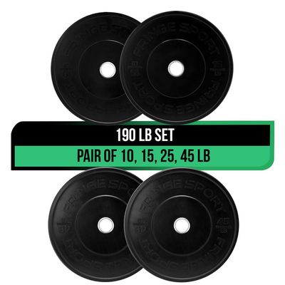 Black Bumper Plate Sets - 100 - 460 LBS of weights for Weightlifting & Strength Training | Durable, Bumper Plates For Olympic, Home & Gym Training Equipment with a Dead Bounce, Weight Plates Sets, Ideal for Power Lifting