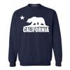 shop4ever California Bear White Crewneck California Sweatshirts Large Navy Blue view 1