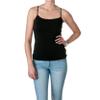 ACTIVE BASIC Women's Shelf Bra Adjustable Spaghetti Strap Tank, Dark Black, Small view 1