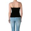 ACTIVE BASIC Women's Shelf Bra Adjustable Spaghetti Strap Tank, Dark Black, Small view 2