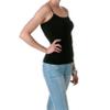 ACTIVE BASIC Women's Shelf Bra Adjustable Spaghetti Strap Tank, Dark Black, Small view 3