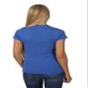 Hollywood Star Fashion Women's Deep V-Neck Short-Sleeve Shirt (Medium, Royal Blue) view 2