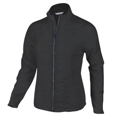 Monterey Club Women's Lightweight Rhinestone Zipper Jacket #2780 (Black, Medium)