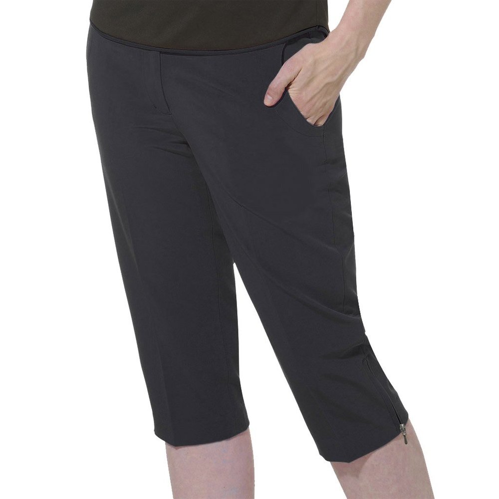 Monterey Club Women's Polyester/Spandex Golf Capris #2823 (Black, Size:8)