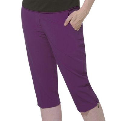 Monterey Club Women's Polyester/Spandex Golf Capris #2823 (Eggplant, Size:10)