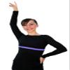 ChloeNoel Figure Skating Boat Neck Longsleeve Fitted Top T01 Adult (Purple Adult Large) view 1