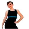 ChloeNoel Figure Skating Racer Back Fitted Top T02 Turquoise Child Extra Large/Adult Extra Small view 1