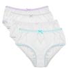 Buyless Fashion Girls Panties White Soft Cotton Briefs Underwear with Colored Trim 4 Pack - BW14-GW-1-2 view 1