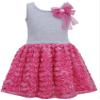 Bonnie Jean Girls Rosettes Bonaz Skirt Dress, Gray/Pink, 2T view 1