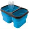 lunch box foldable silicone 21 x 15 cm blue size M view 1
